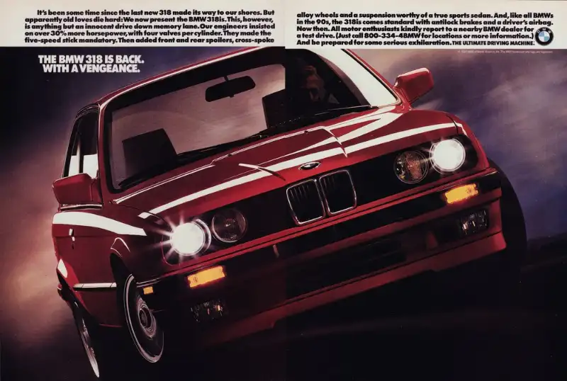 Vintage auto ad: The BMW 318 is Back with a Vengeance Vintage auto ad: The BMW 318 is Back with a Vengeance